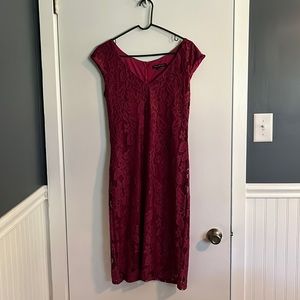 Maroon knee length dress size large